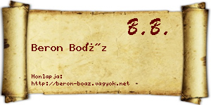 Beron Boáz névjegykártya